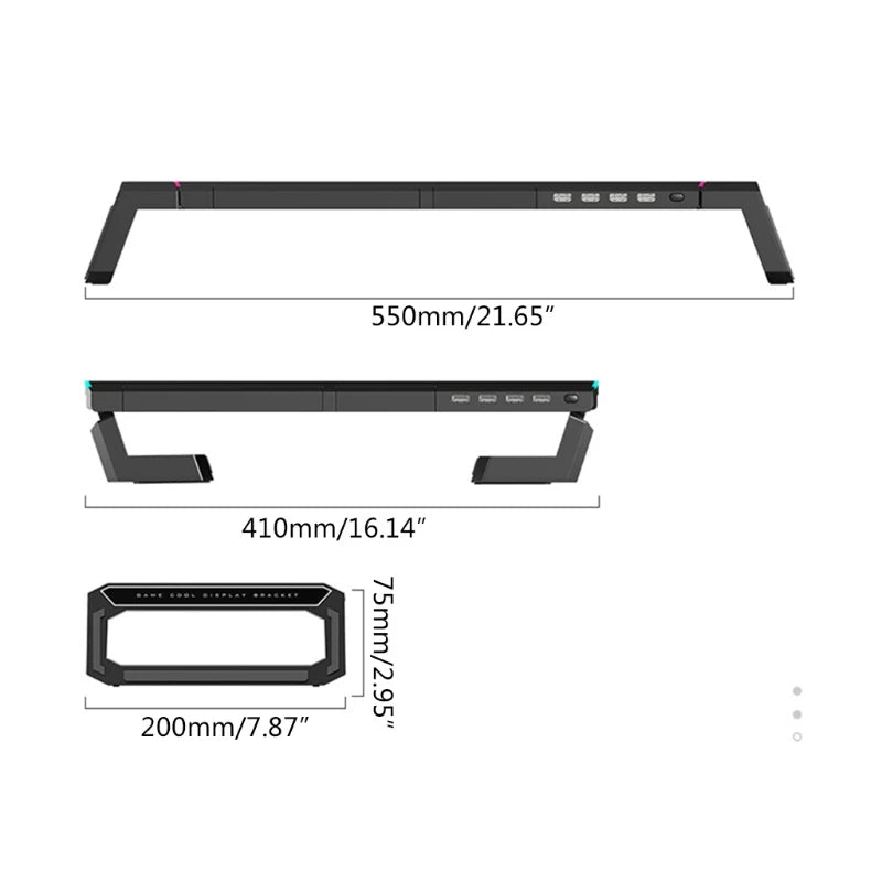 RGB Desktop Monitor Holder 4 USB 2.0 Universal Laptop Stand Base Ju01 21 Dropshipping